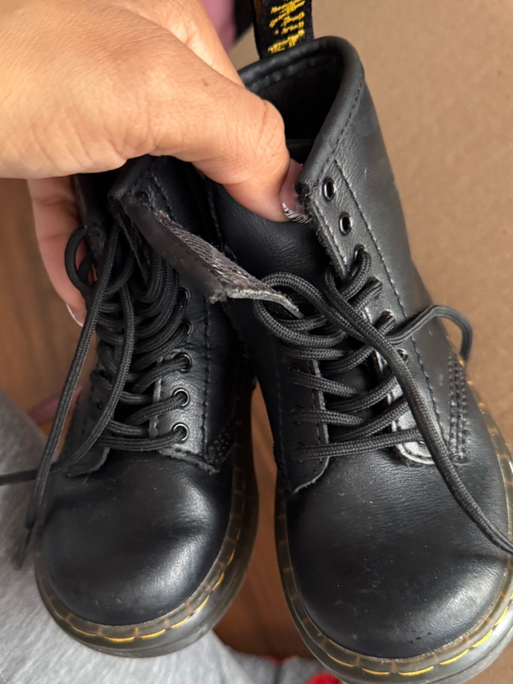 Black Leather Lace-Up Boots